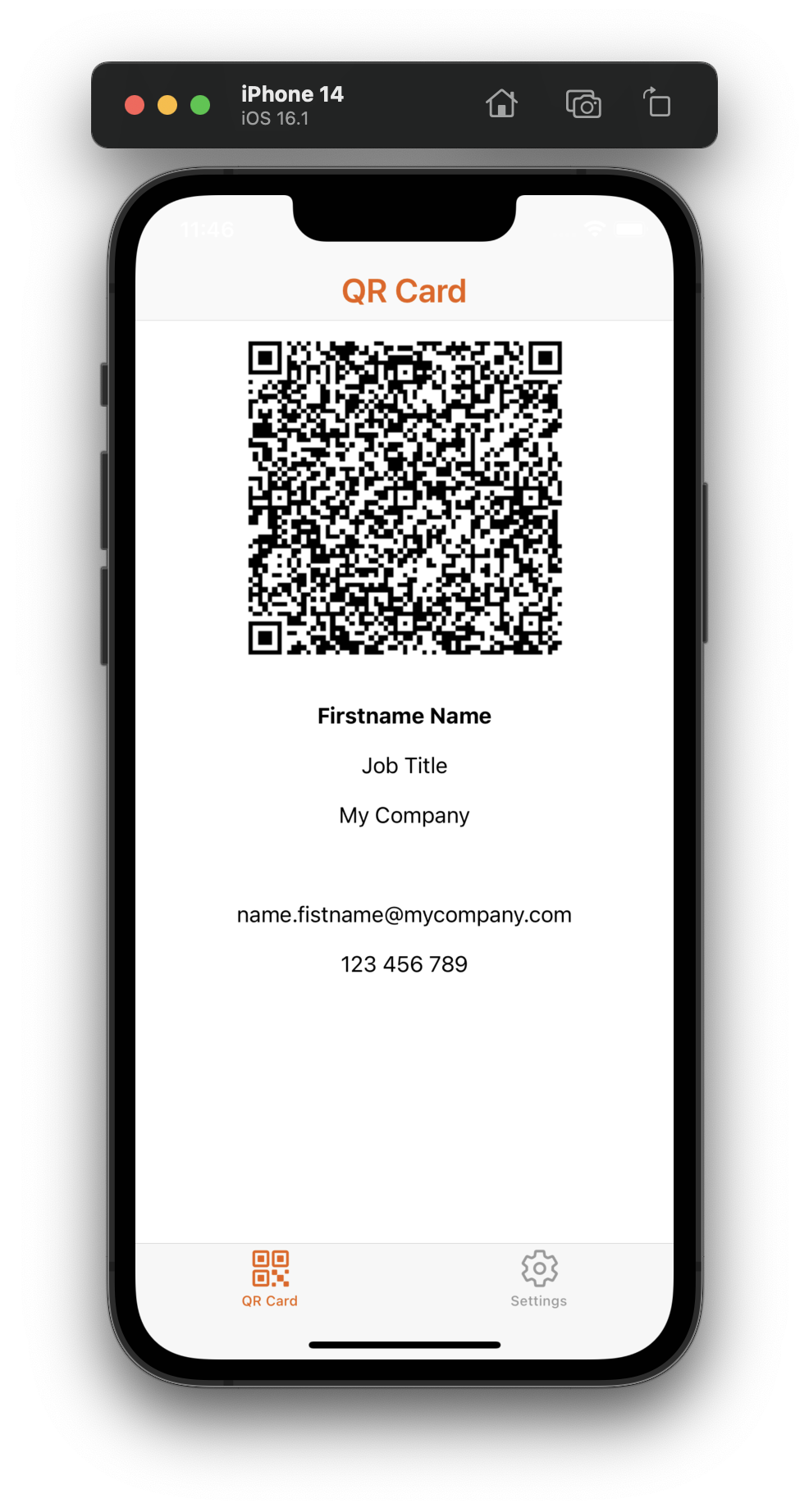 QR Card home